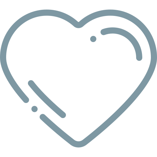 The image shows a light blue background with a white heart icon centered in the middle. The heart is simple and rounded, symbolizing care and compassion. The minimalist design conveys warmth and trust, suggesting a focus on customer satisfaction and a caring approach to service.